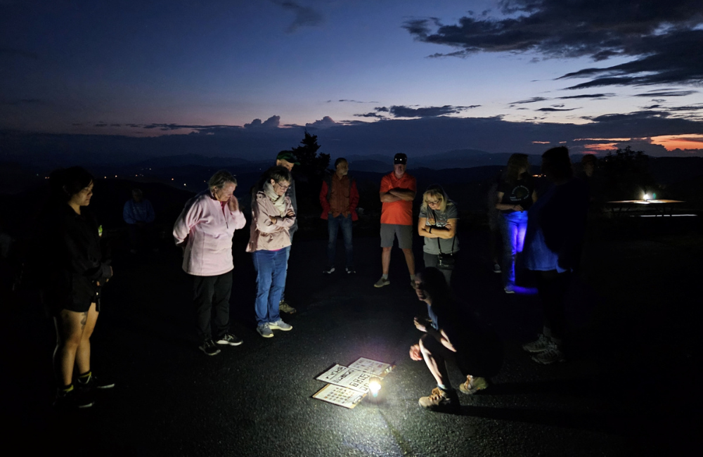 Hikers at Grandfather by Night: Twilight Hike, May 29 